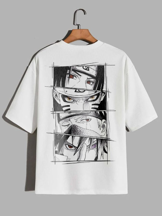 Anime back printed relax fit pure cotton oversized t-shirt