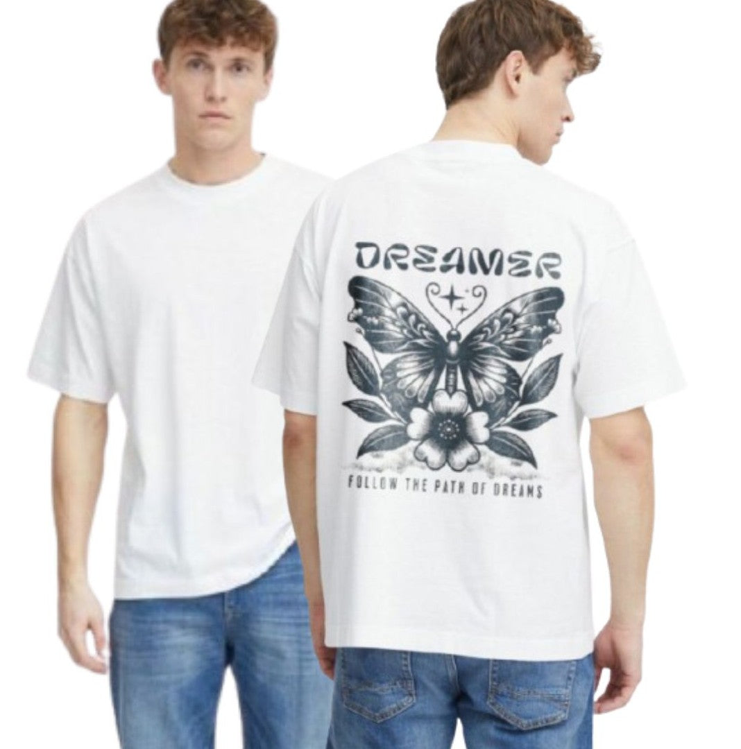 Creative vintage back printed oversized t-shirt (unisex)