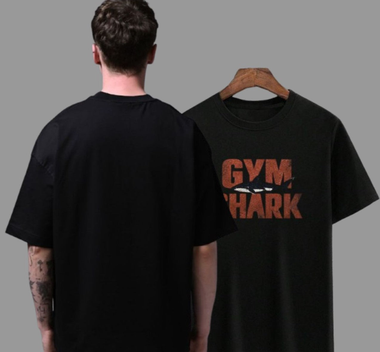 Men-oversized front printed t-shirt for gym