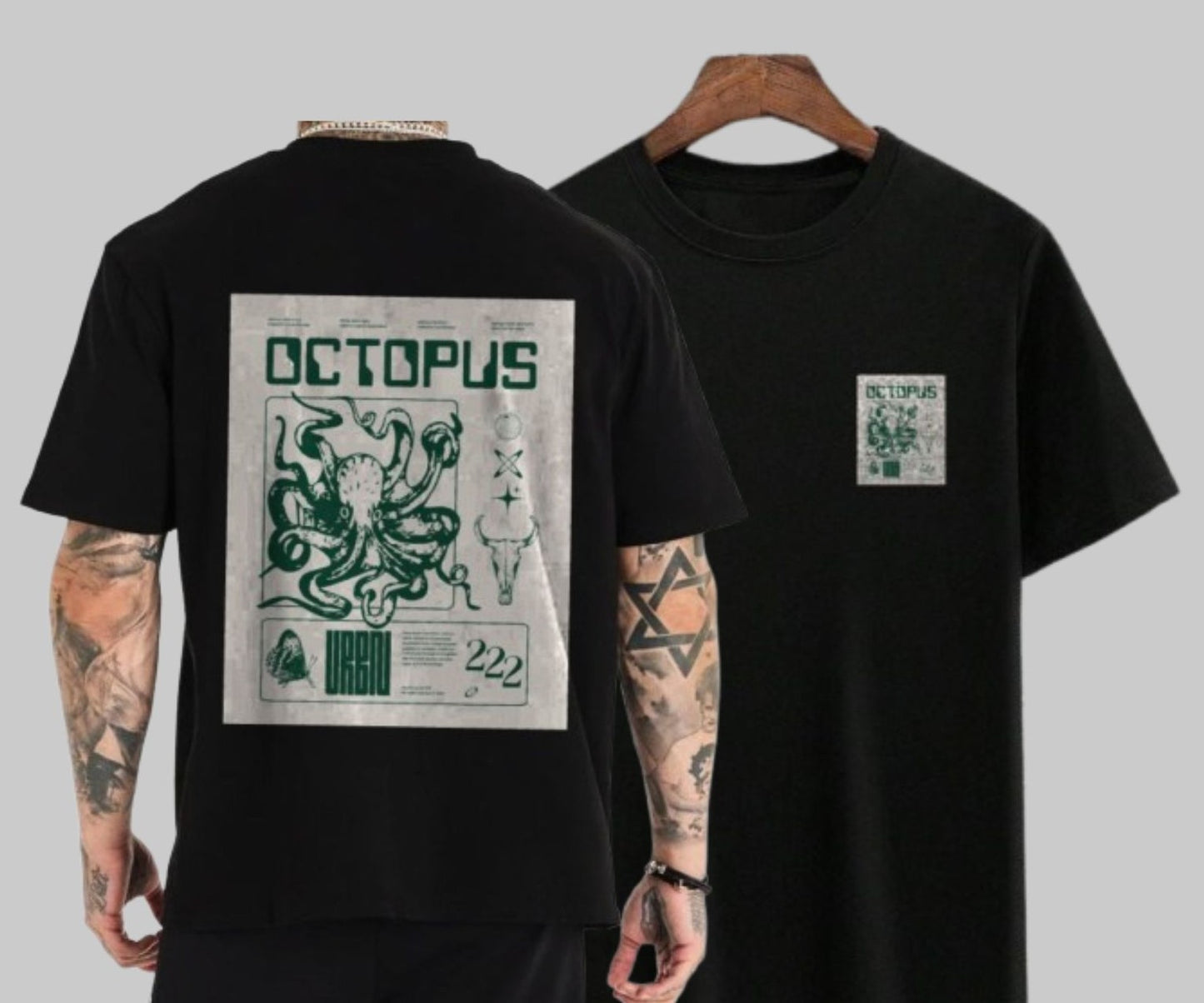 Black oversized graphic printed t-shirt for men