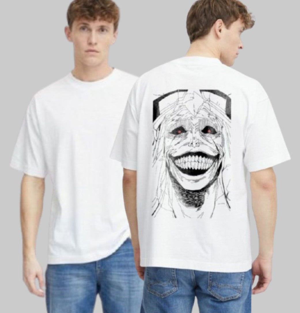 Oversized amine back printed t-shirt for men (White)