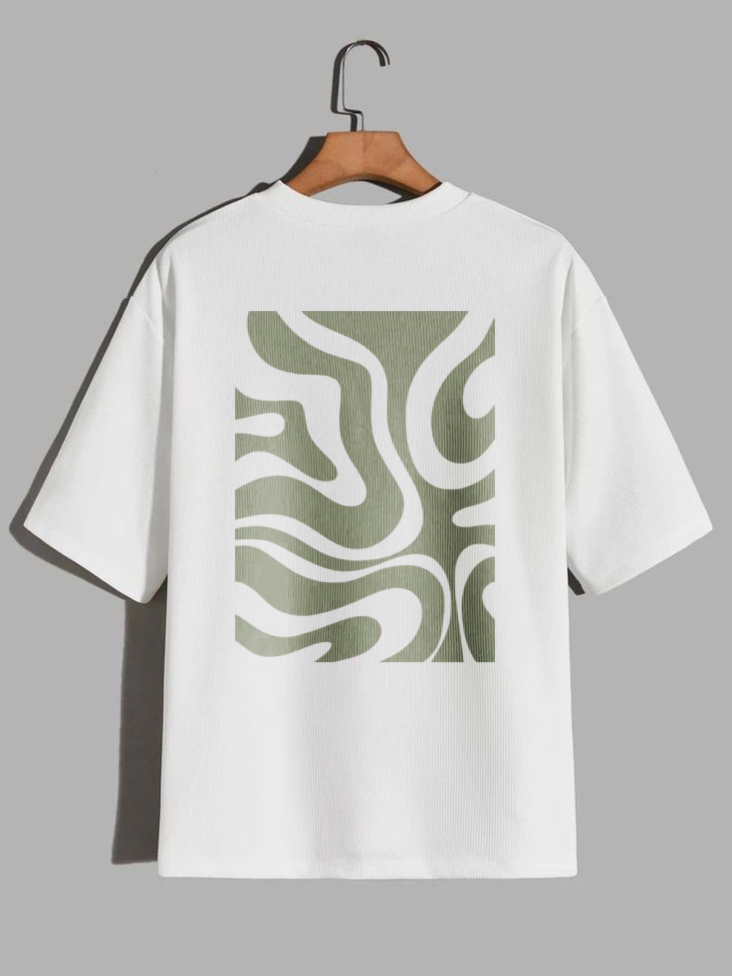 Oversized graphic white printed t-shirt (Unisex)