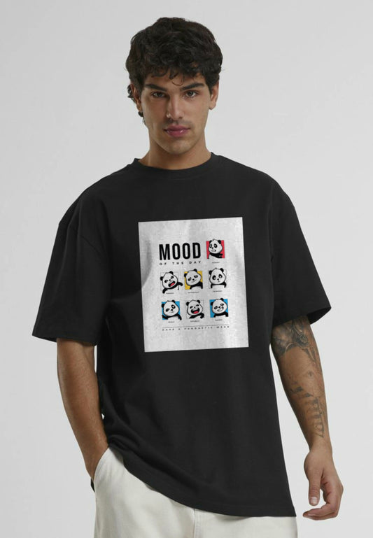 Black oversized cute cartoon printed t-shirt (Unisex)