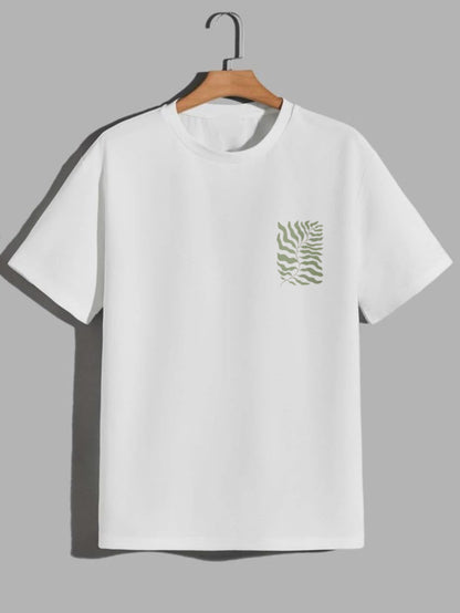 Oversized graphic white printed t-shirt (Unisex)