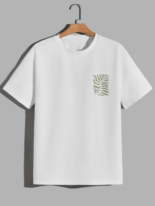 Oversized graphic white printed t-shirt (Unisex)