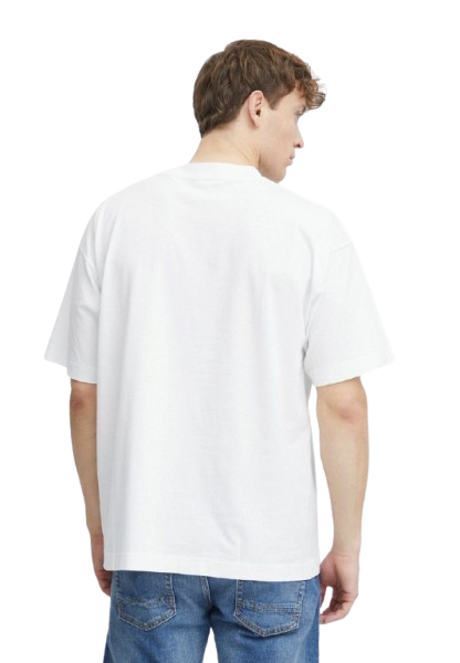 Oversized men white front printed t-shirt (Gym)