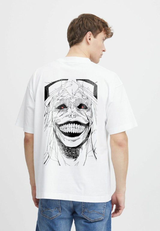 Oversized amine back printed t-shirt for men (White)