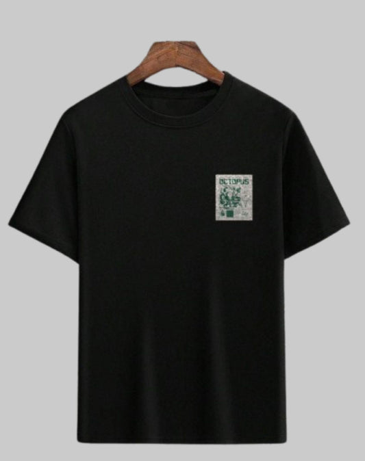 Black oversized graphic printed t-shirt for men